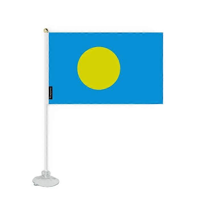 Flag - Palau - Mini Flag Suction Cup - 14 x 21 cm - Polyester - Double-Sided Print