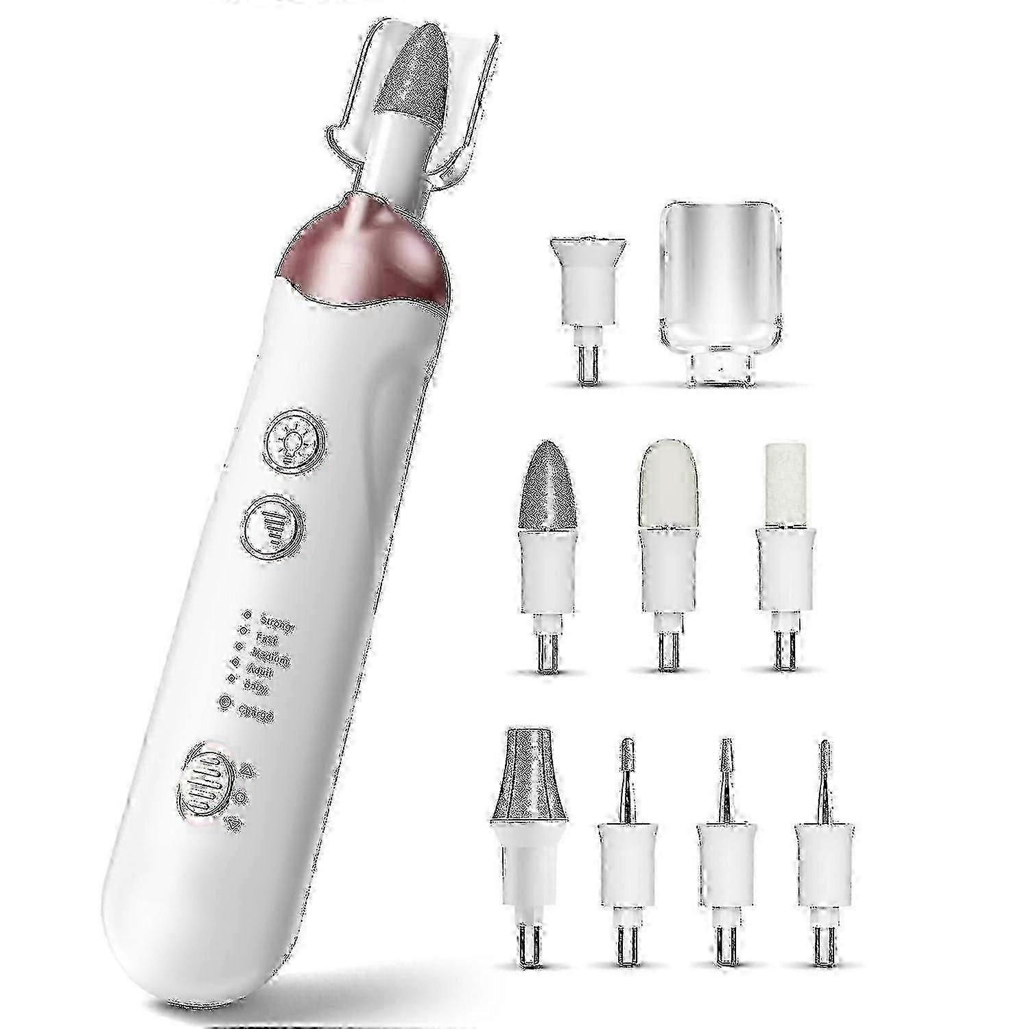 סט קבצי ציפורניים חשמליים אלחוטיים 8 ב-1 עם 5 מהירויות, ערכת פדיקור/מניקור מקצועית לסלון ביתי Care_mm2 -CN-WR