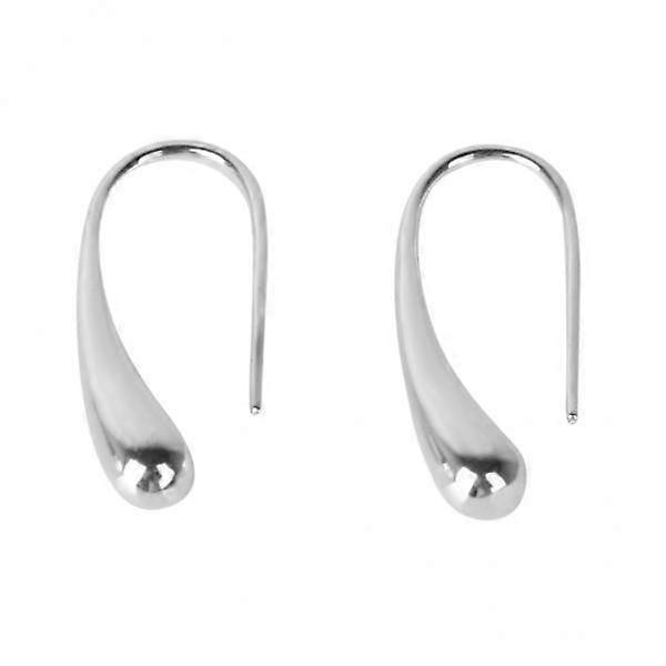 4-8pack 1 Pair Fashion Silver Water Drop Hook Piercing Earring Ear Studs