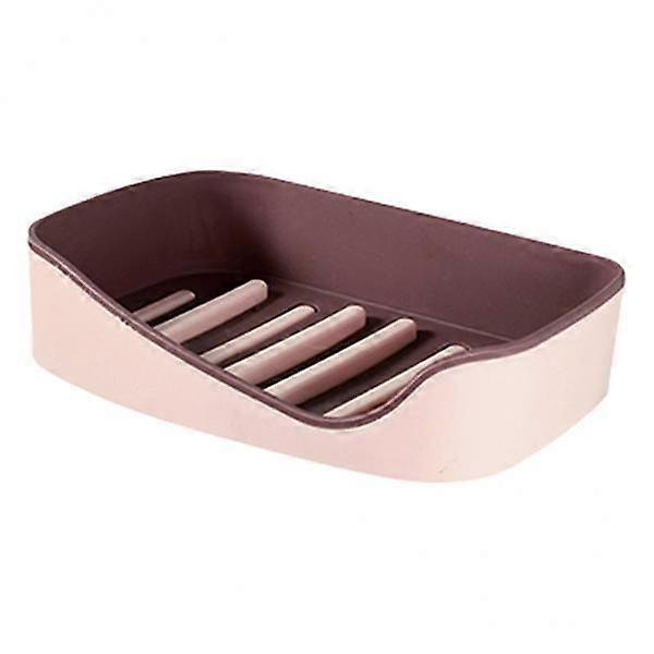 2xSoap Holders with Drain, Double Layer Draining Soap Box for Bathroom Red