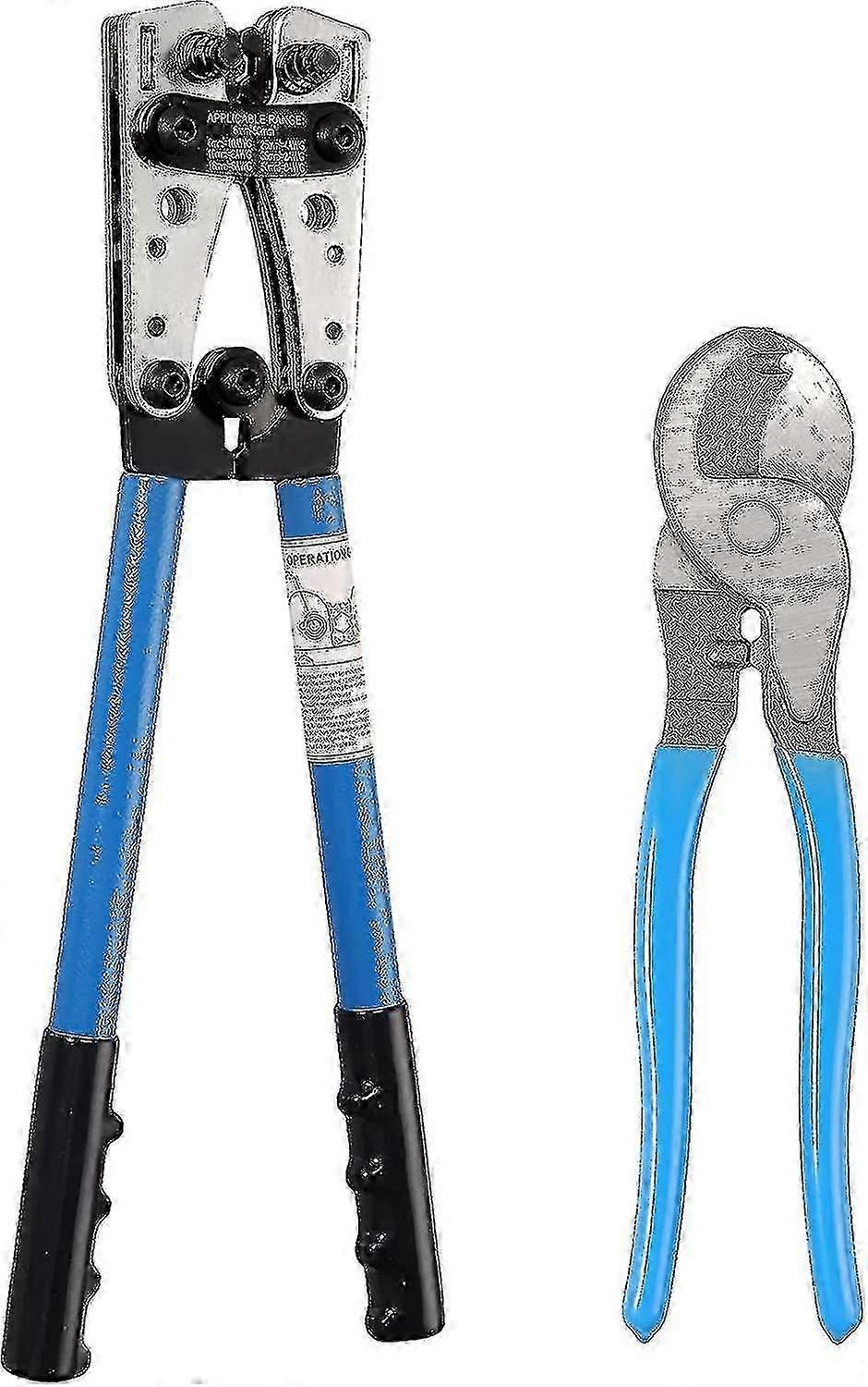 Crimping Pliers Kit Awg 10-0 Adjustable Crimping Pliers 6-50mm Wire Terminal Crimping Tool Multifunctional Cable Cutter Pliers With Non-slip Handle F