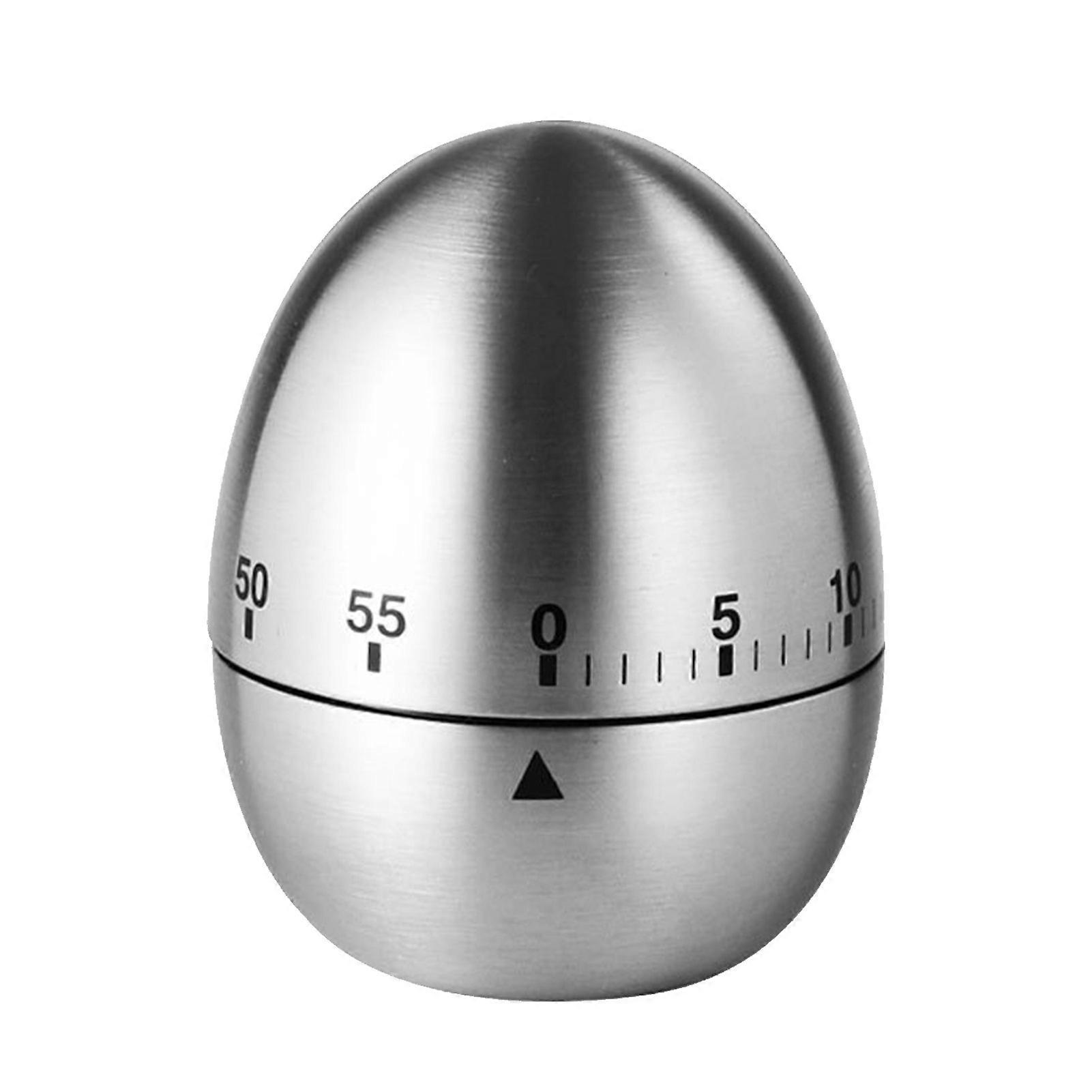 Kitchen Timer 60-Minute Egg-Shaped Stainless Steel Manual Cooking Timer Creative Design Countdown Timer Compact and Durable For Home and Classroom Us