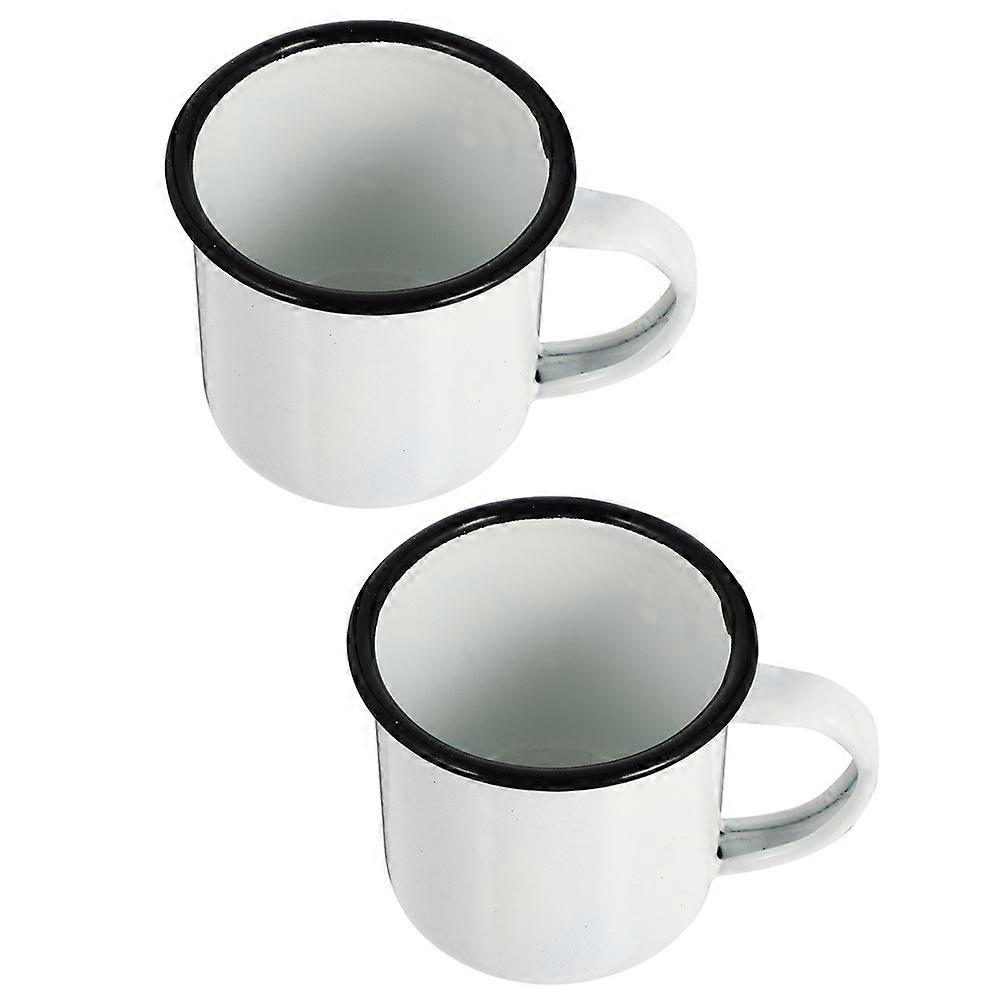 Here's a polished and professional product description based on your input:
 
**2pcs Vintage Enamel Drinking Cup – Lightweight & Tea & Coffee
