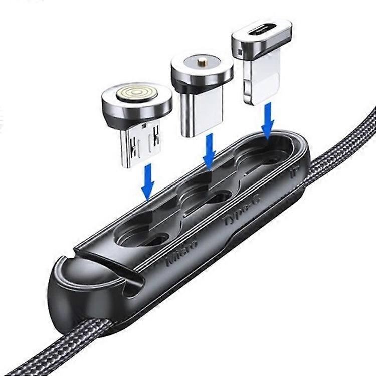 3-in-1 Storage Base for Micro / Type-C / iP Magnetic Plug Adapter Cable Organizer