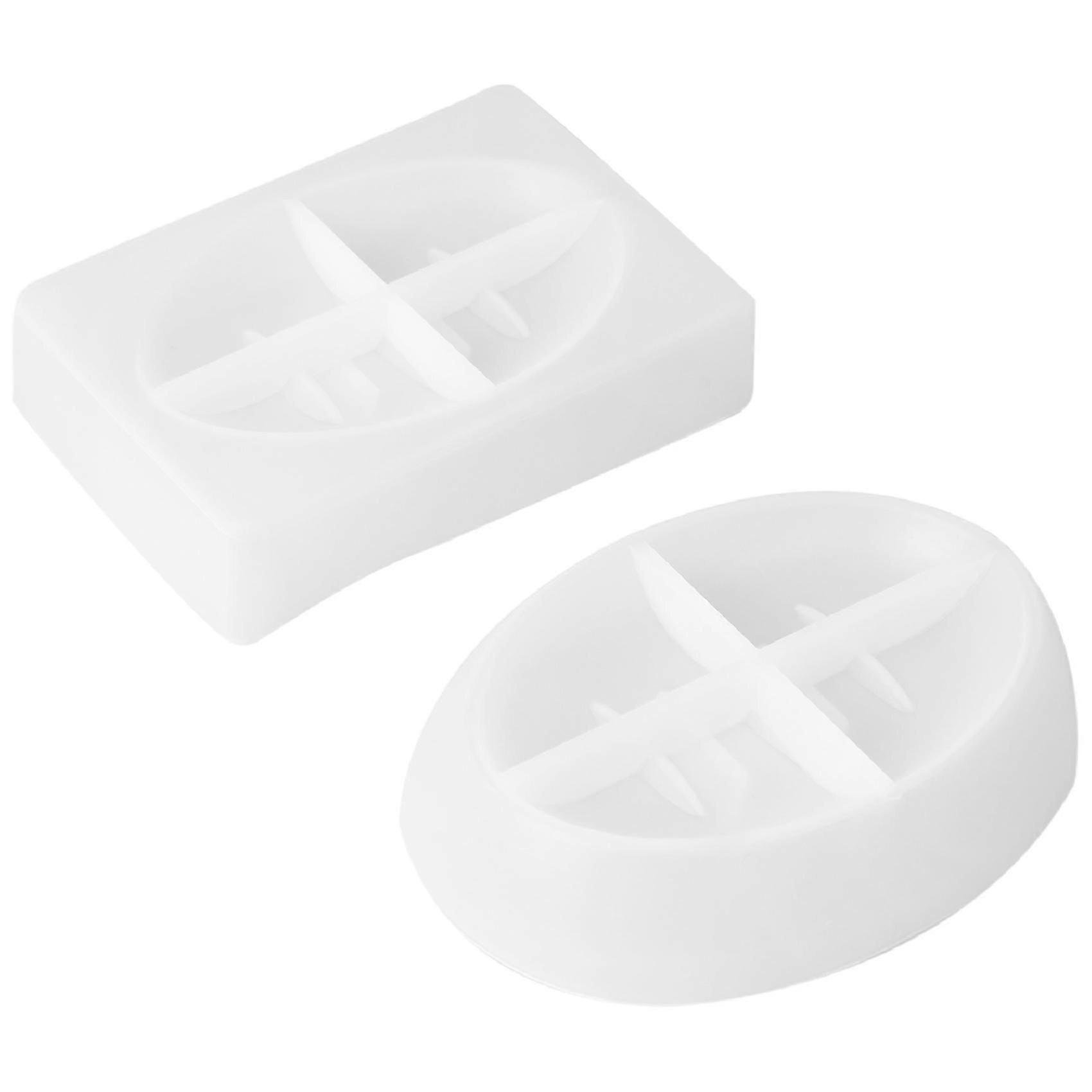 2PCS Silicone Soap Dish Resin Mold in Oval and Square Shapes for Drainage Soap Box, Suitable for Home Organization and Epoxy Resin Casting