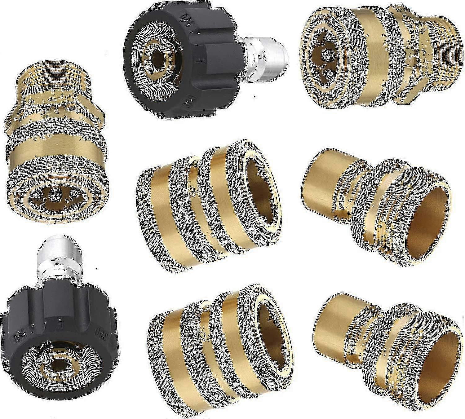 Pressure Washer Adapter Set - 8pc Quick Disconnect Kit with M22 Swivel & Release