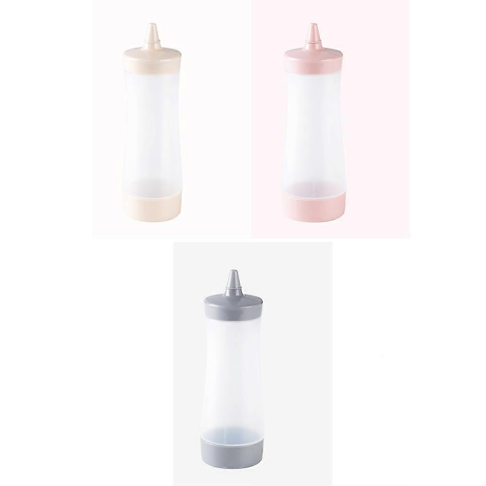 Reusable Squeeze Bottle 1Pcs Pink Toxin-Free Squeezing Salad Dressing Bottle for Sauce Storage