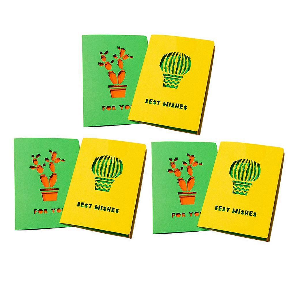 Cactus Postcard Valentine's Day Greeting Card 13.80x9.50x0.10cm 6Pcs