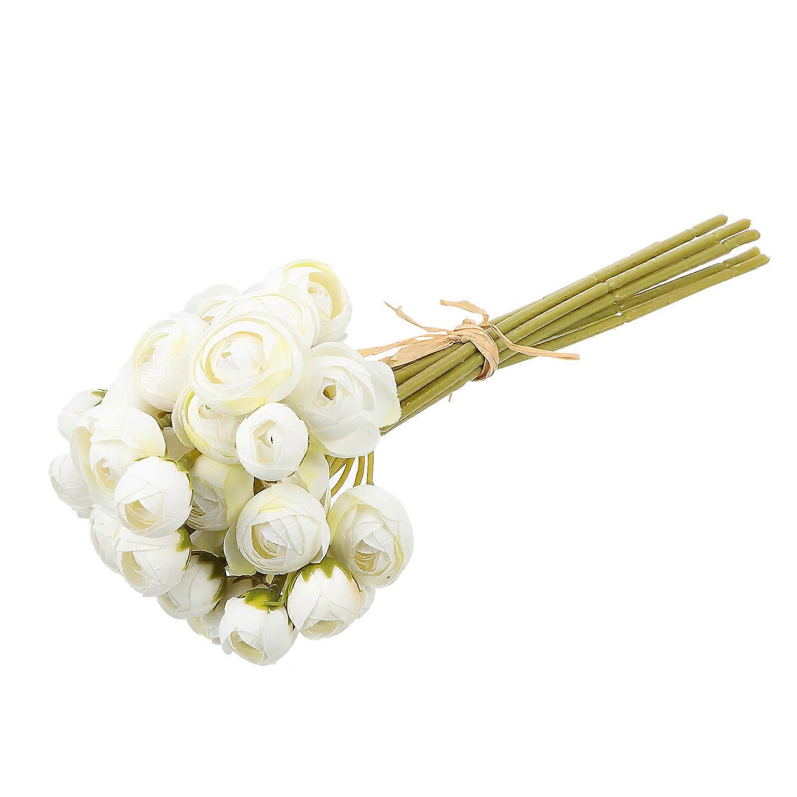 Simulation Flower Bouquet Non-Wilting Non-Fading Home Decor Style White 30X12CM Bouquet Shape 1 Bundle
