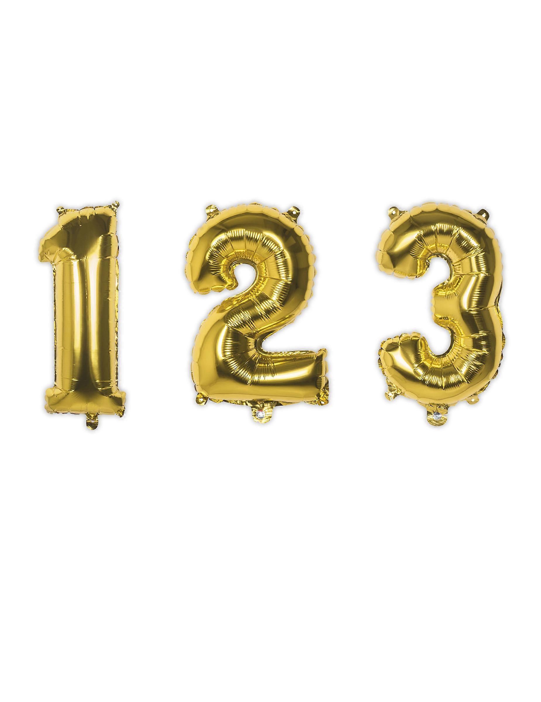 33 cm gold number foil balloon