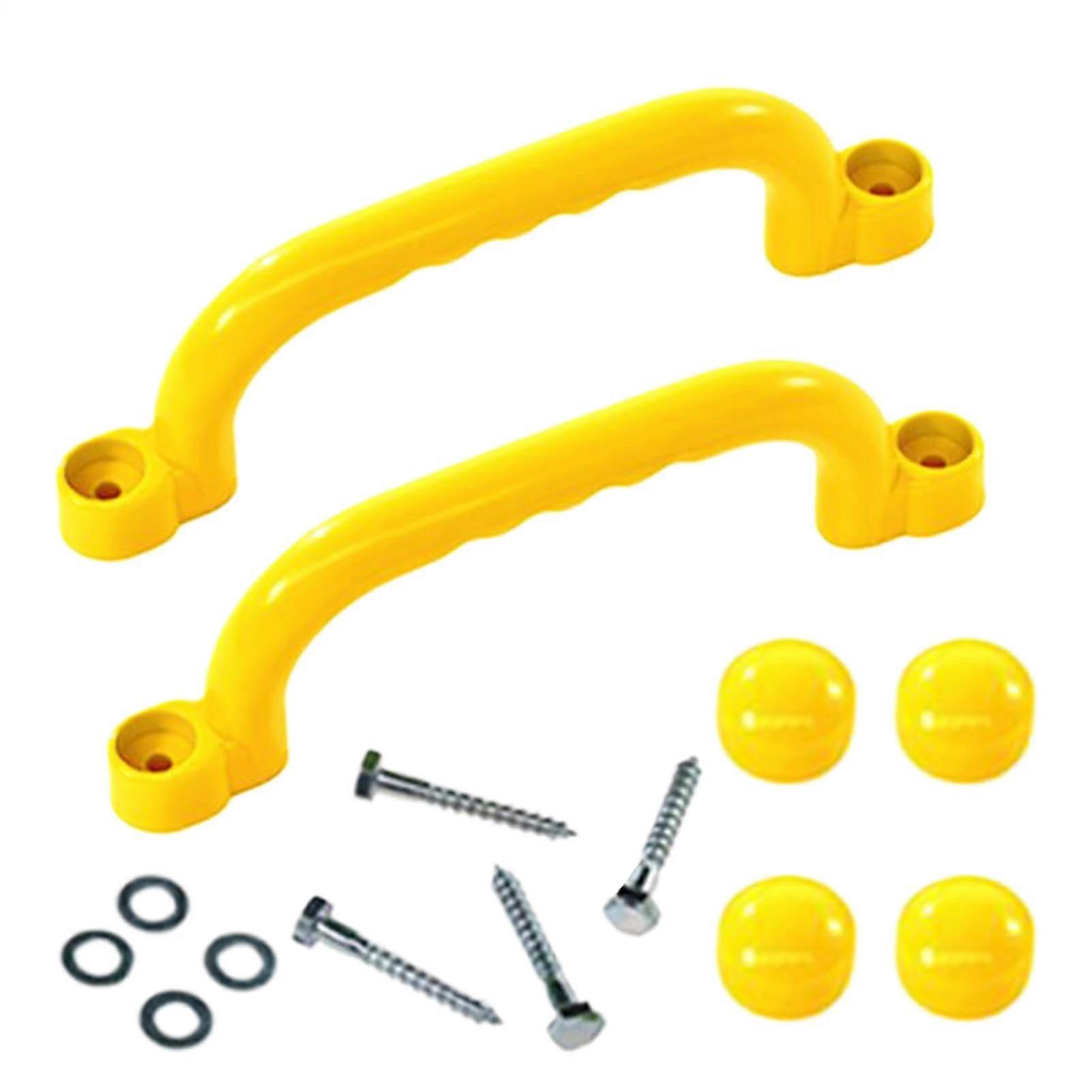 Climbing Handles for Playground Use, Rustproof Reusable Safety Handles, Reinforced Yellow Outdoor Accessories
