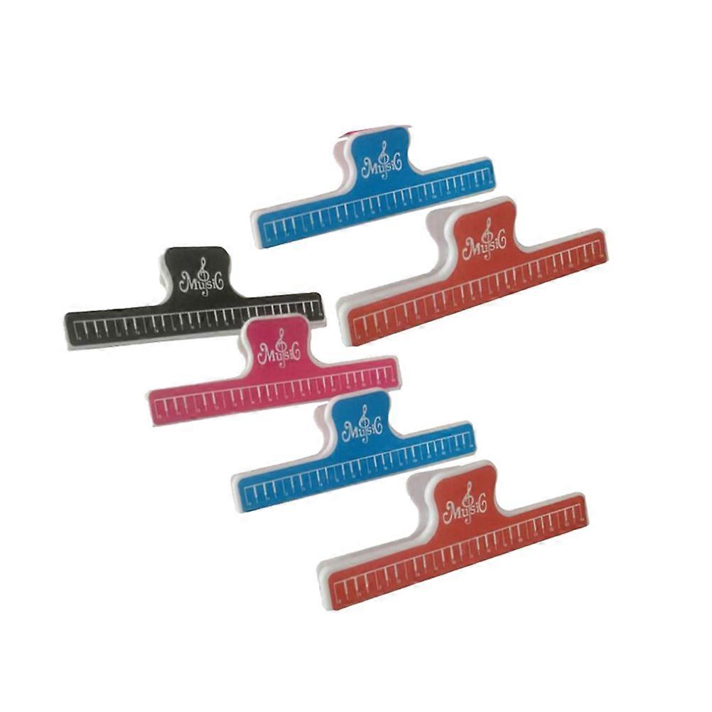 Music Clips Page Holder Sheet Music Clip Anti-Blow Off Rectangular Plastic Band Choral Insert-Type Clamp 6Pcs