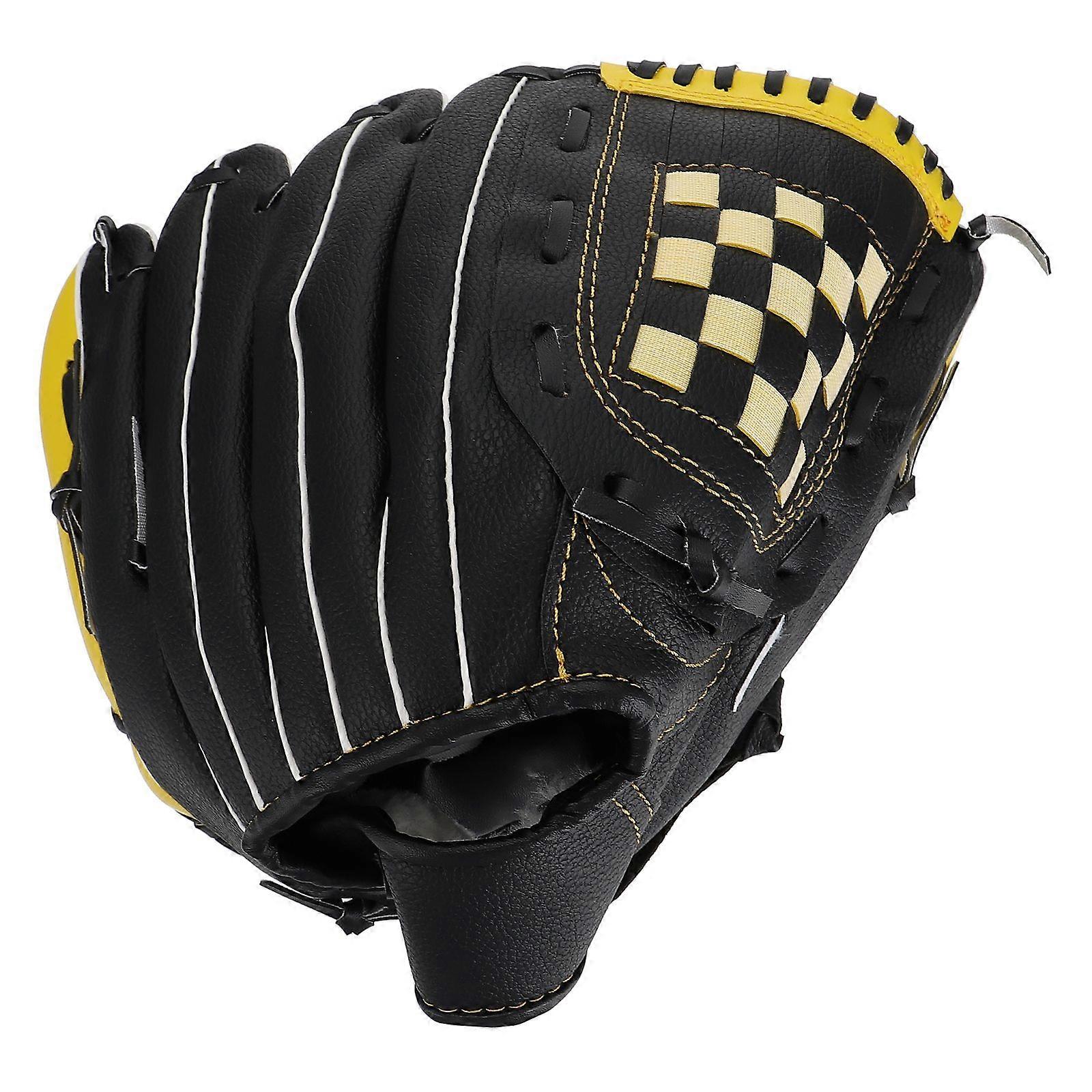 Baseball Glove Durable and Safe for Long Time Use Ideal for Beginners with PU Material Black Color