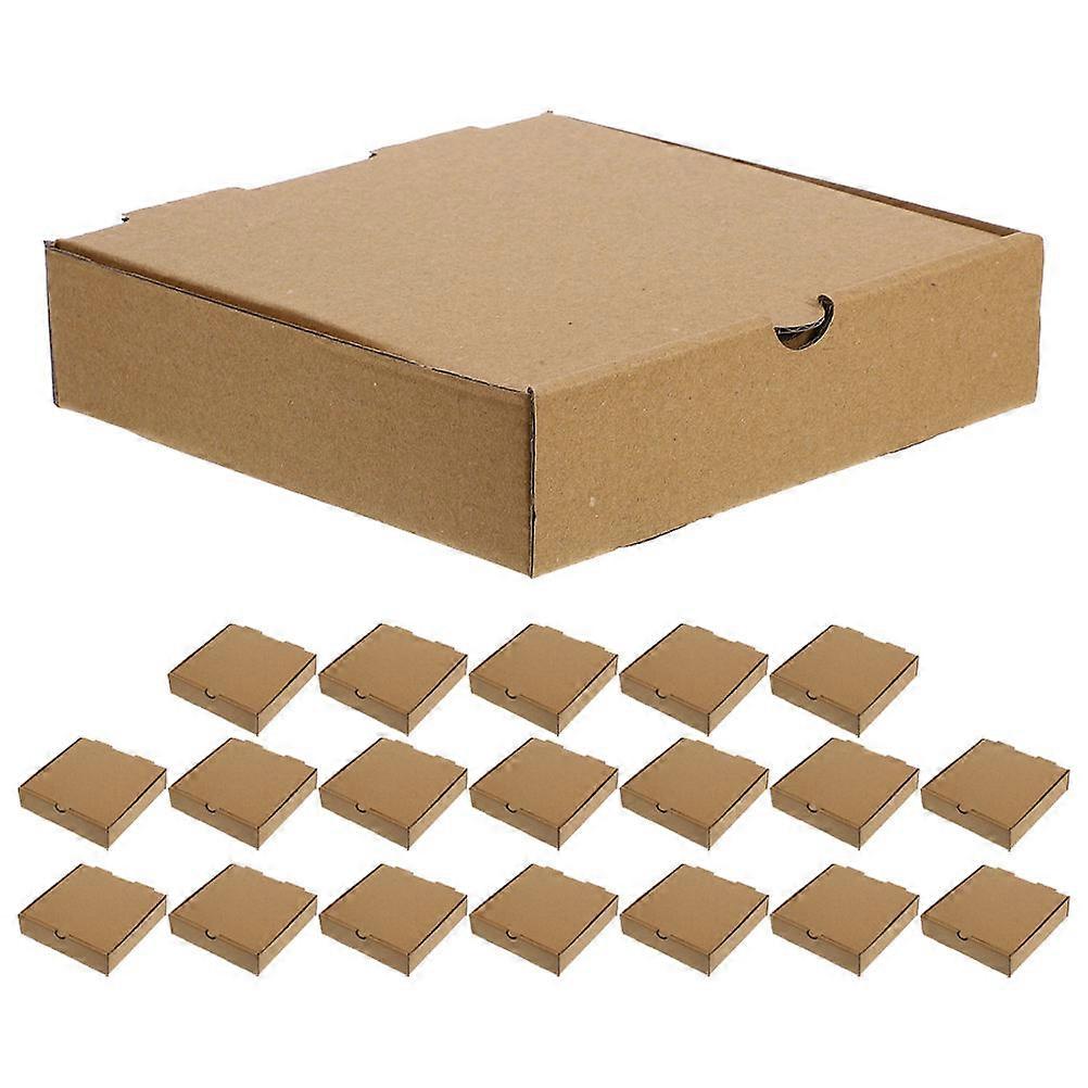 20pcs Kraft Corrugated Pizza Boxes for Takeout, Cookies Storage Food Containers