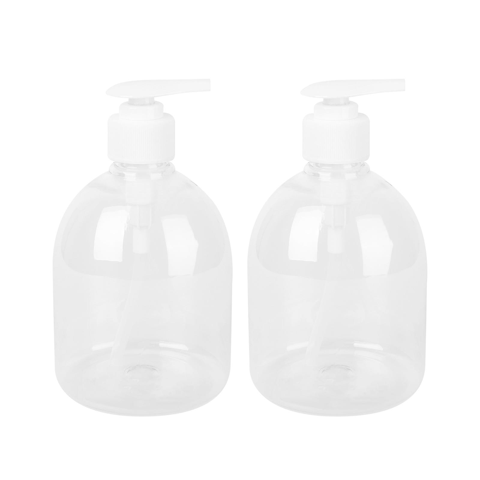 Shampoo Pump Bottle Dispenser Square Shape Plastic For Bathroom Use Travel Soap Dispensing 500ml 2Pcs
