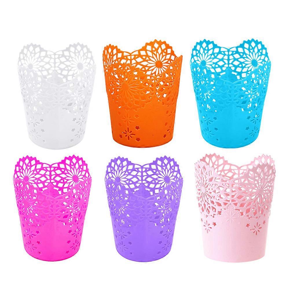 Pen Container Desk Creative Pencil Organizer Stationery Storage Organizer For School Office Home Use 6Pack