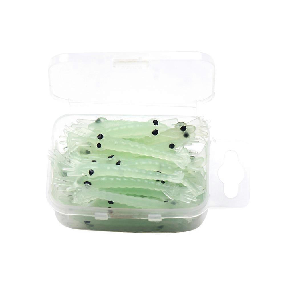 Fishing Shrimp Lures Soft Fishing Lures Green Shrimp Shape Real Appearance 50Pack