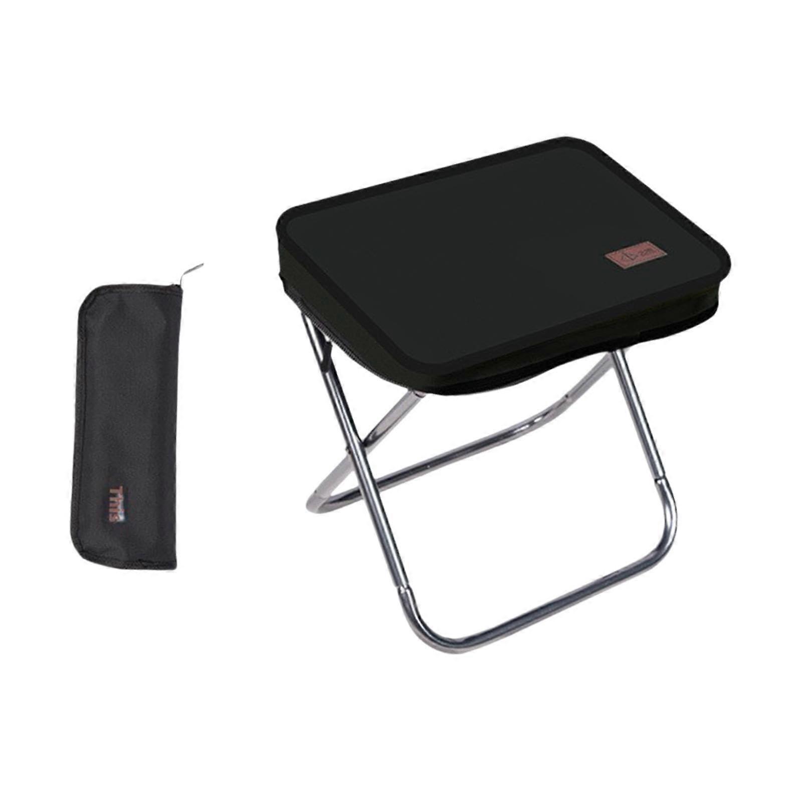 Folding Camping Stool Aluminum Alloy Frame, Size L, Portable Foldable Footstool, Lightweight and Sturdy