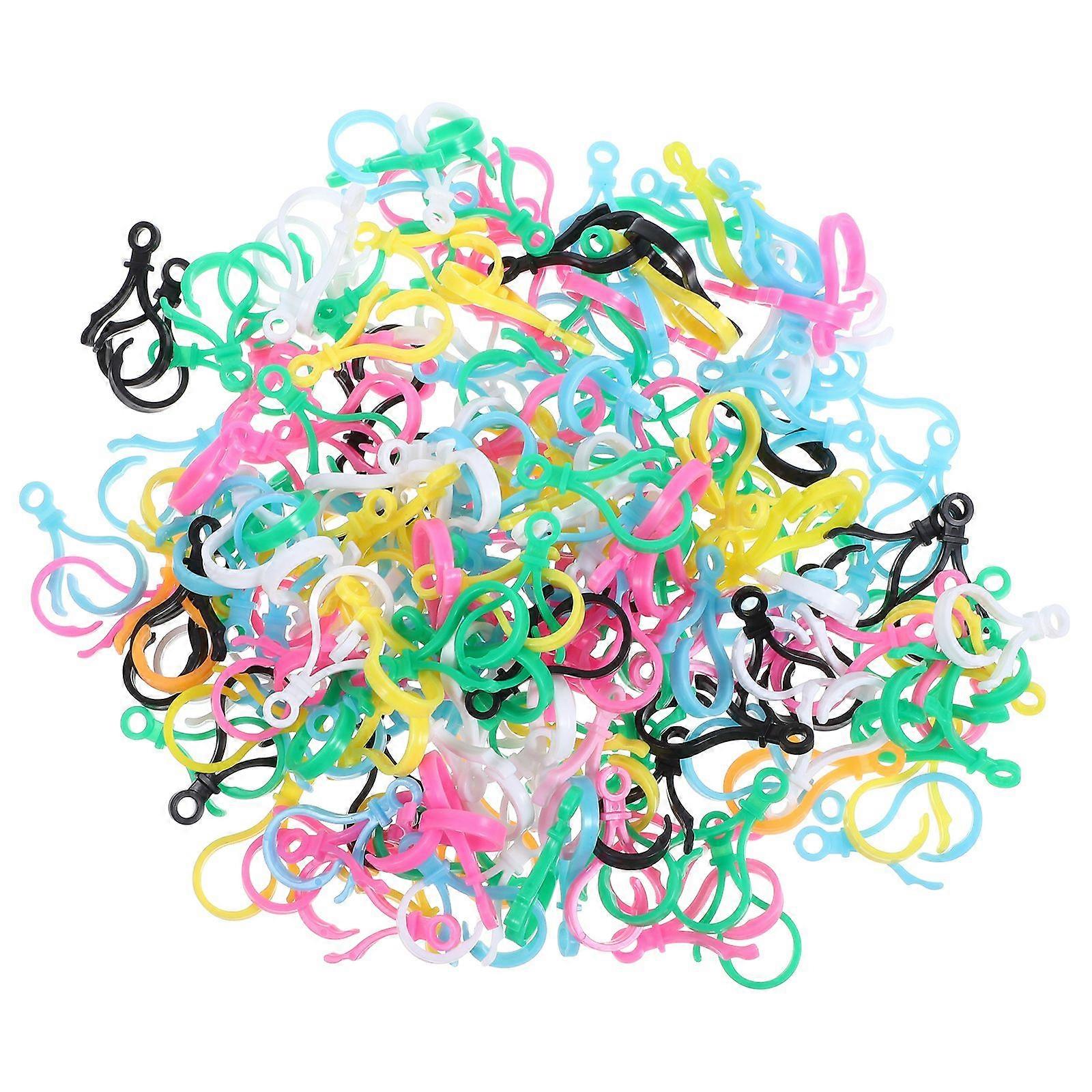200pcs Plastic Diy Key Chain Clips Keychain Clasps Crafts Delicate Plastic Key Chain Hooks