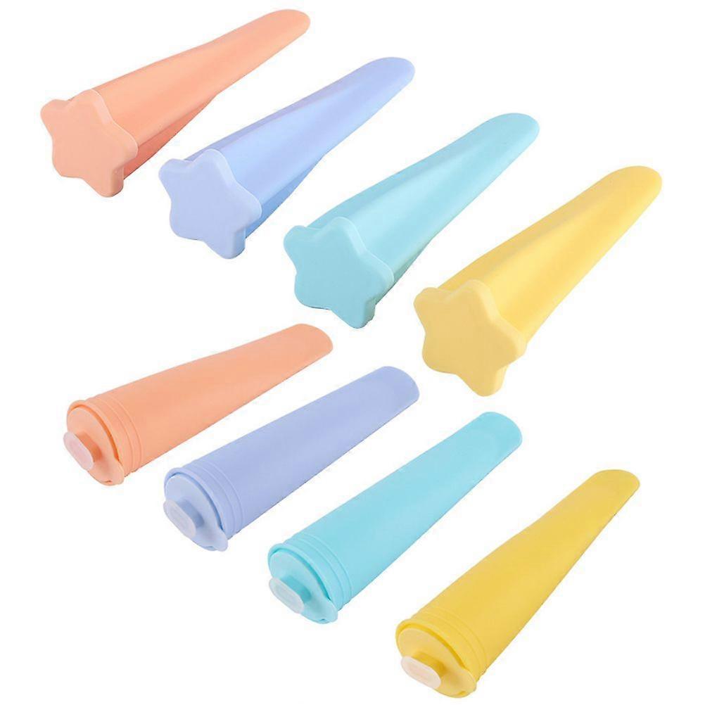 8pcs Refillable Ice Cream Mold Popsicles Making Diy Molds With Lid Non-sticky Ice Cream Mold