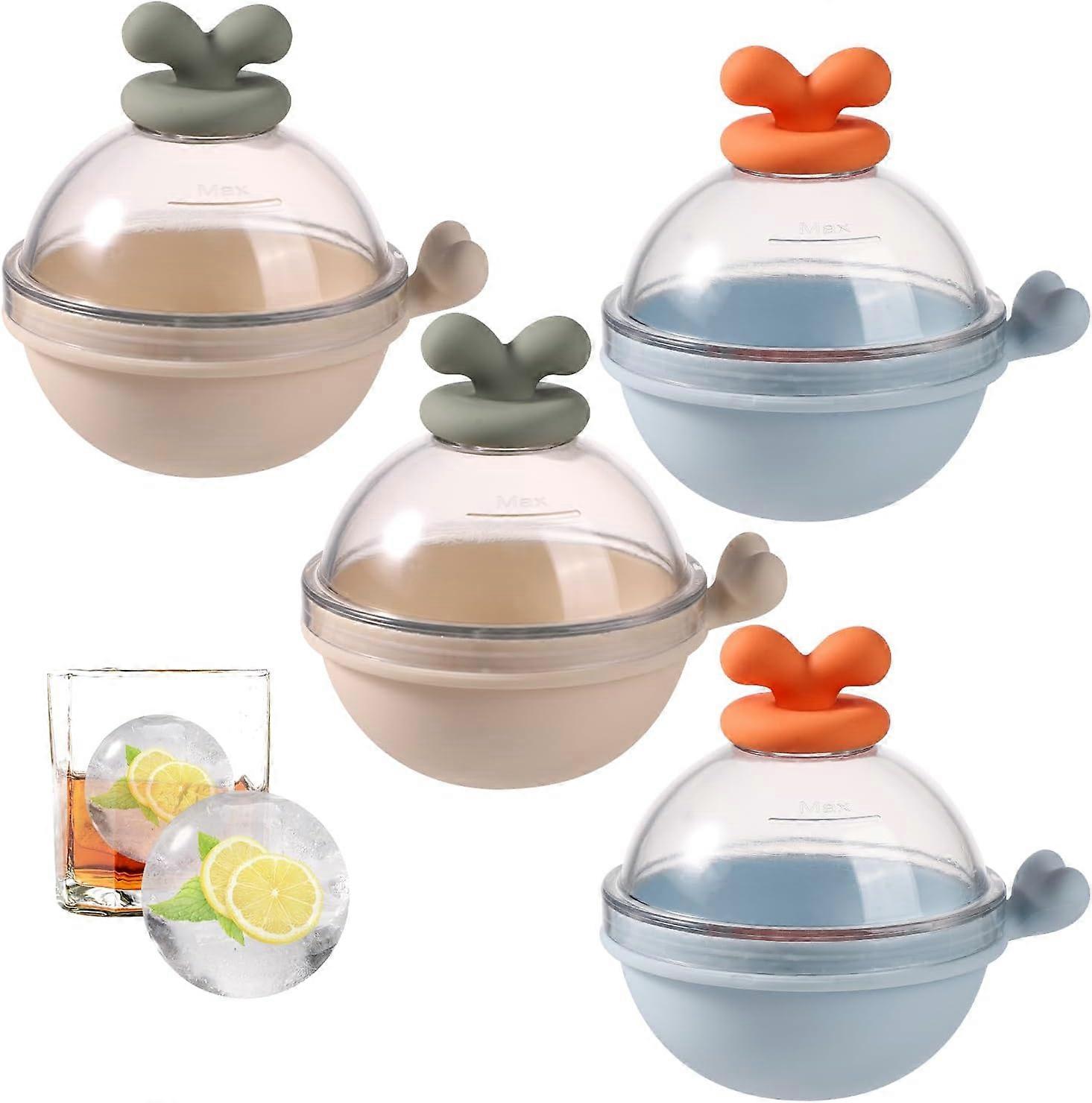 4 pieces large ice cube molds, spherical ice cube molds
