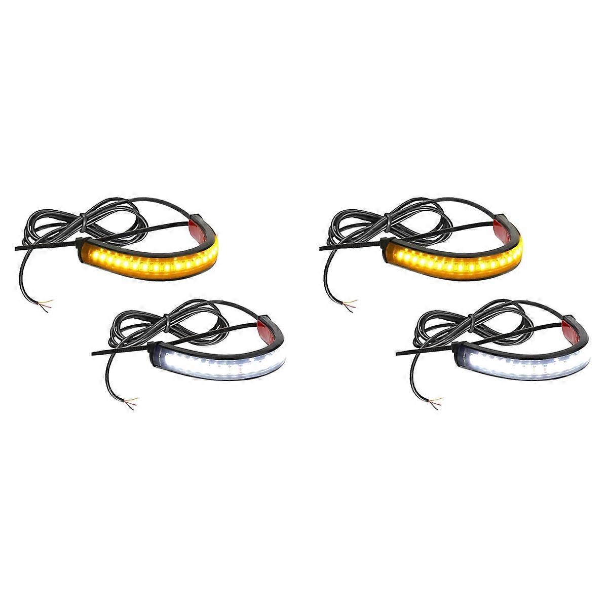 2PC Flexible Switchback Dual-Color Motorcycle LED Fork Turn Signal