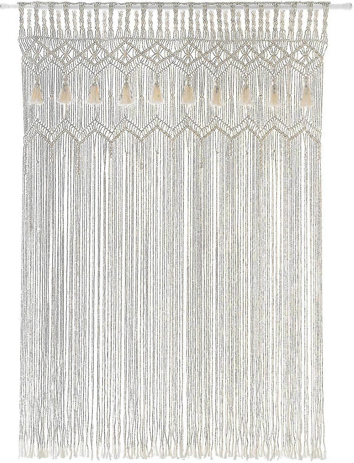 Large Woven Window Curtains Handmade Boho Home Decor for Home, 48.4''w X 70.8''l