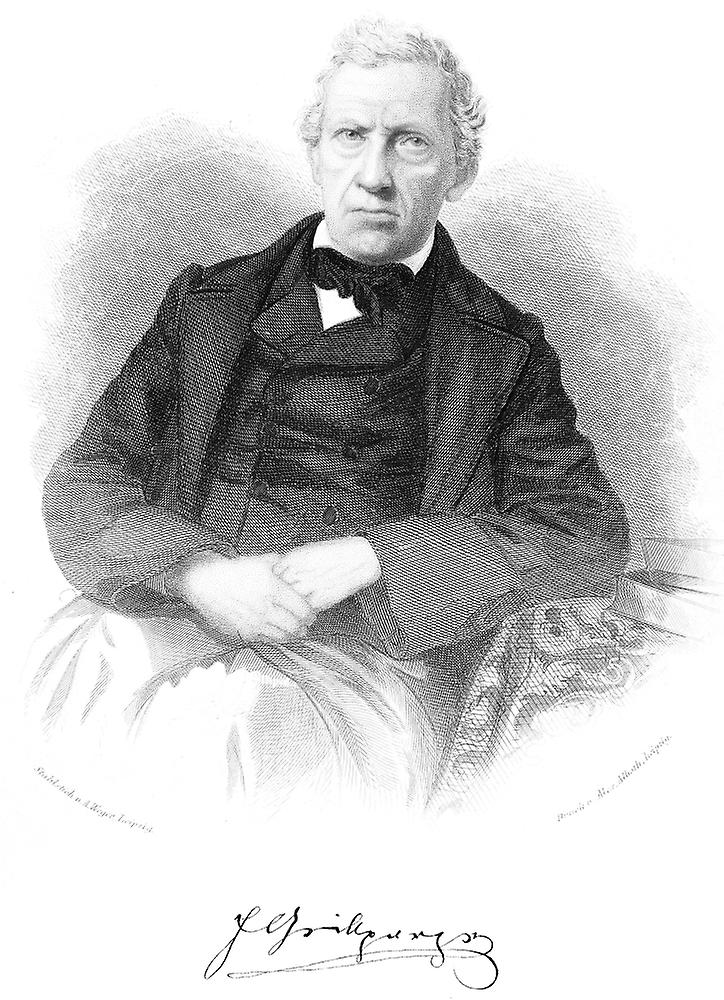 フランツ グリルパルツァー N 17911872 オーストリアの劇作家 スチール彫刻