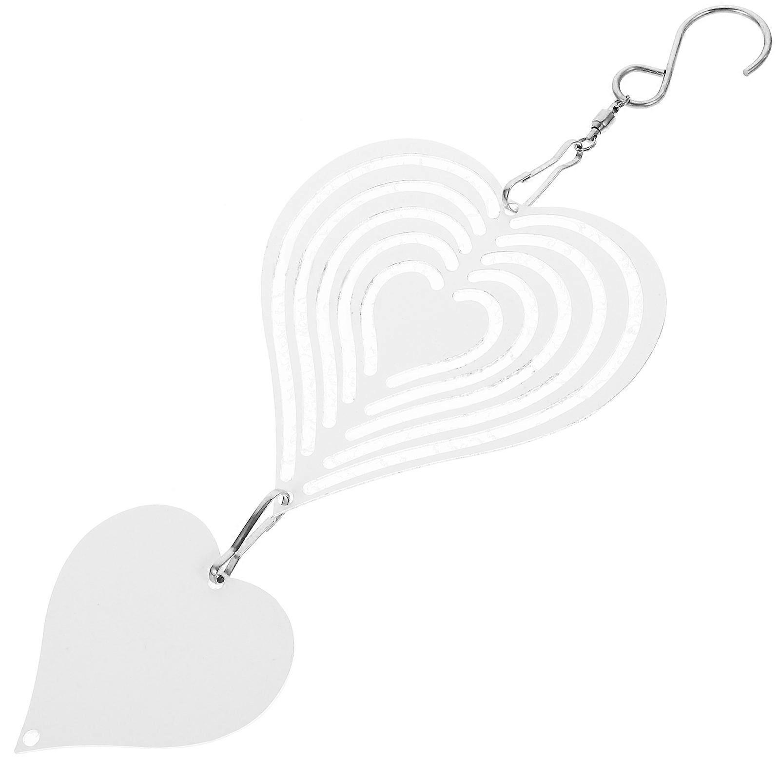 Sublimation Ornaments Wind Chime Hanging Decor 3D Heart Shape Outdoor Decor 1Set