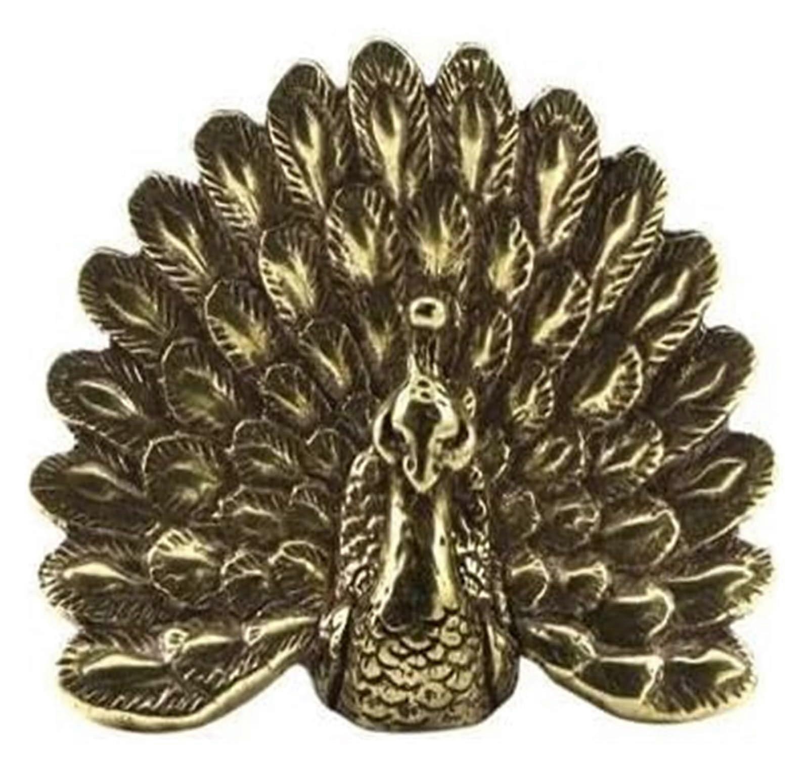 Brass Peacock Bust Desktop Statue Ornament, Vintage Handcrafted Decor, Peacock Figurine