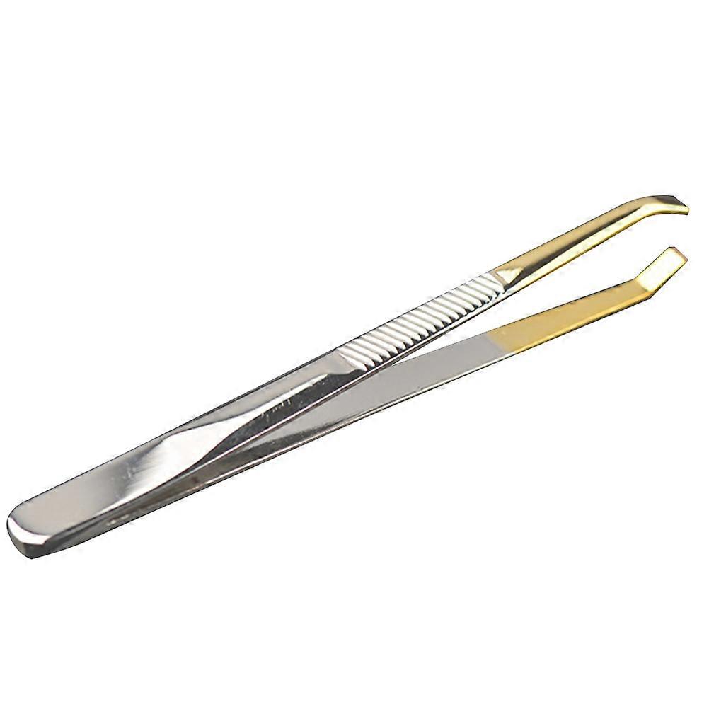 Tweezers Women Curved Elbow Eyebrow Tweezer Anti-slip Paint Spray Easy to Clean .60X1.00X0.70cm 1Set