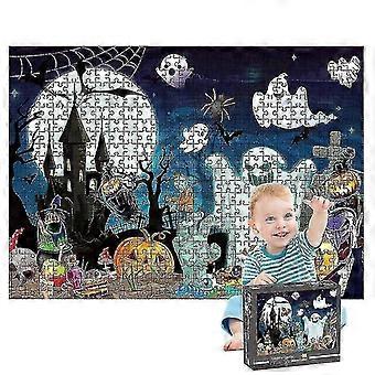 Scary Halloween Puzzles Spooky Paper Jigsaw Puzzles Eco-friendly Unique Halloween Toy Holiday Gift Scary Jigsaw To Develop--