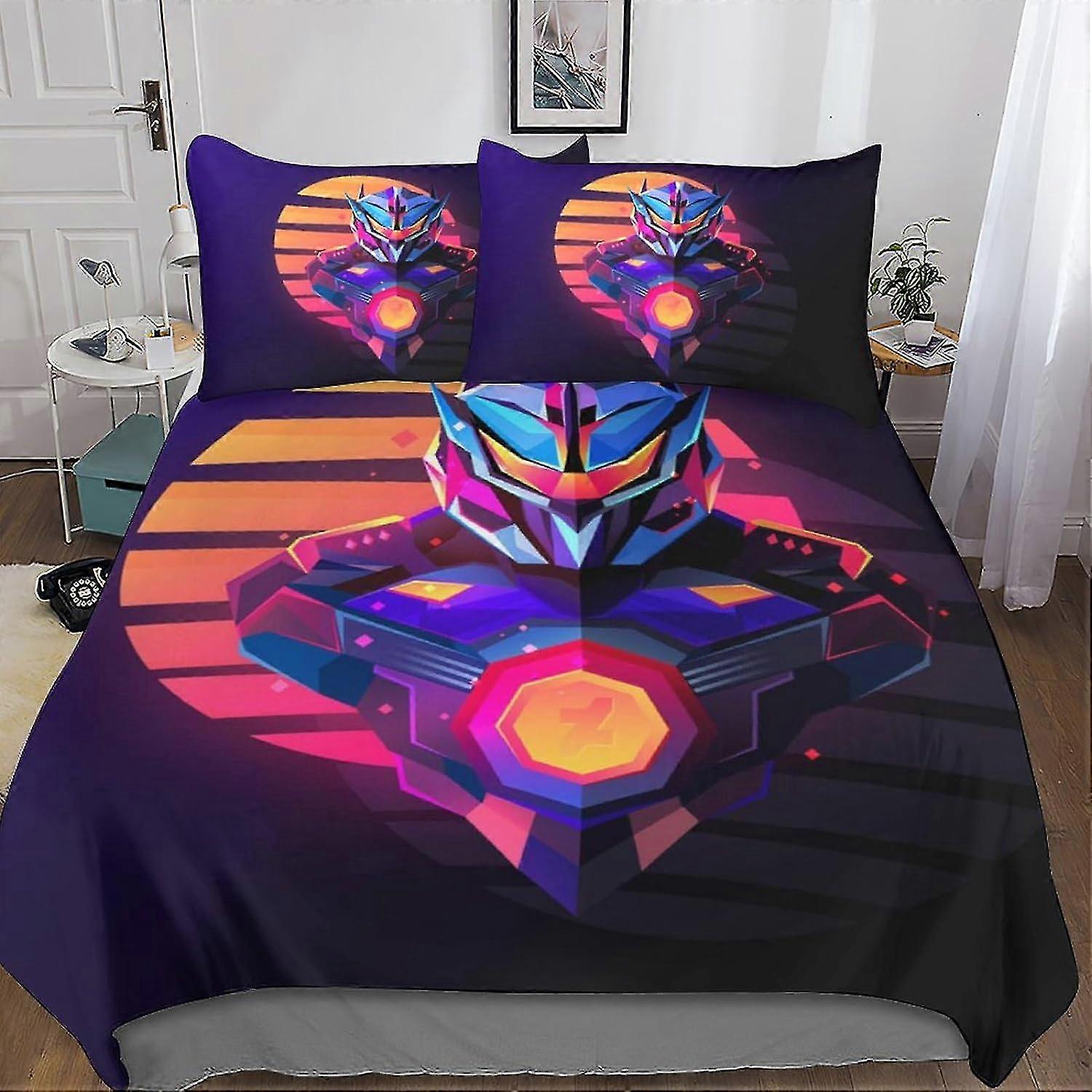 3D tištěná robotická sada povlaků na přikrývku, 3 kusy sady povlečení z měkkého mikrovlákna pro dospívající a dospělé