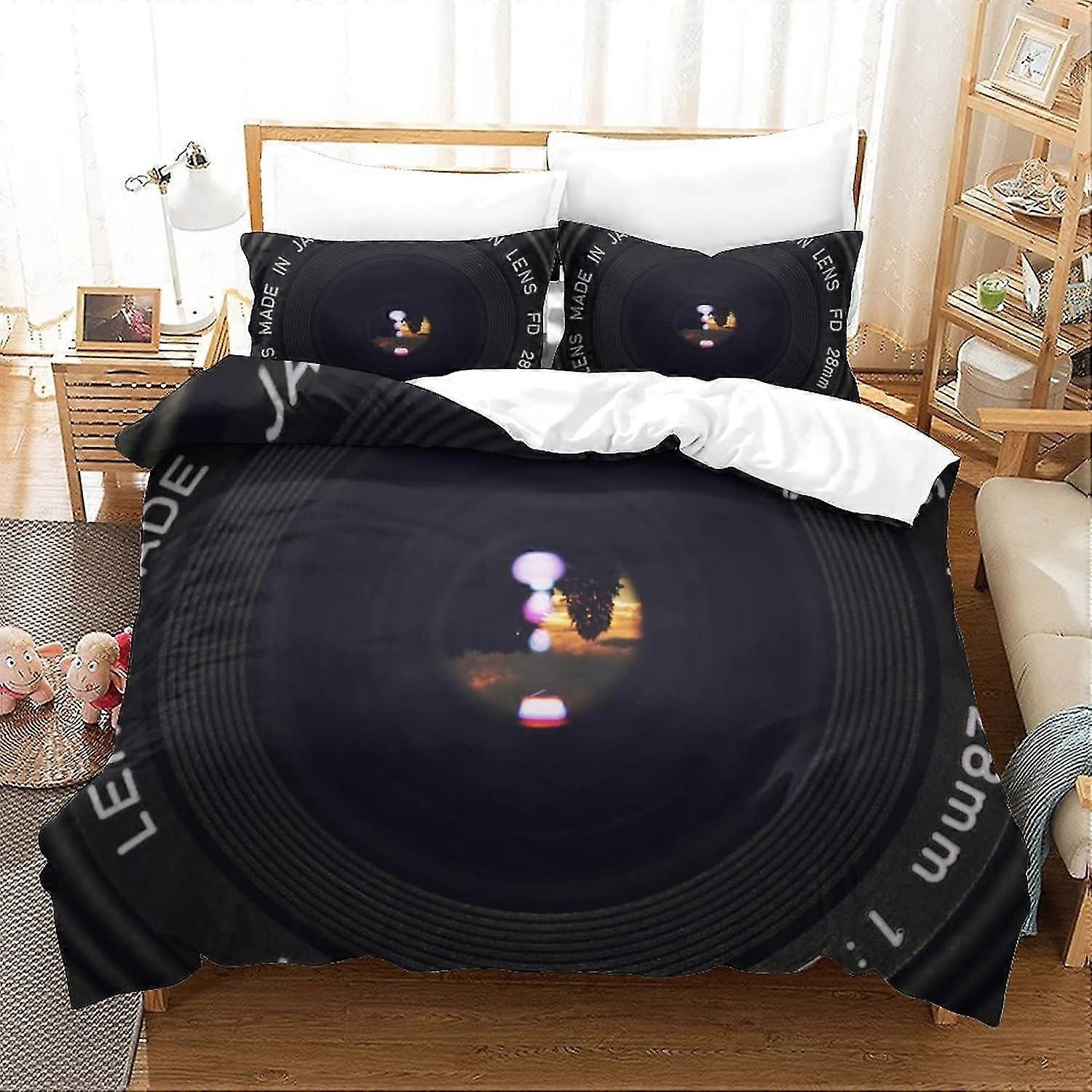 3D Printed Duvet Cover Set with Zipper Soft Easy Care Quilt Bedding Lens Reflection Set with Pillowcases Closure 3 Pieces