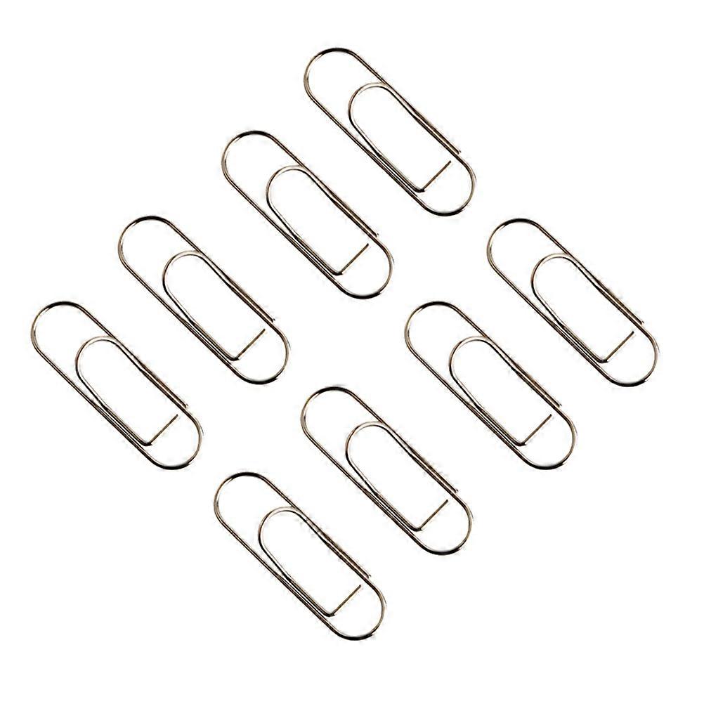 Portable Metal Paper Clip Letter Holder Daily Use 6x2cm Silver 8Pcs