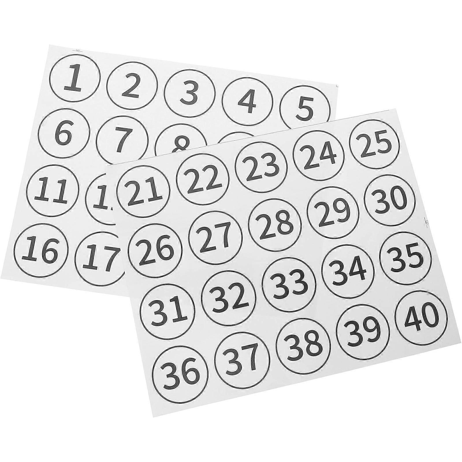 Number Stickers Versatile Applications For File Classification Exhibition Labeling 40Pcs