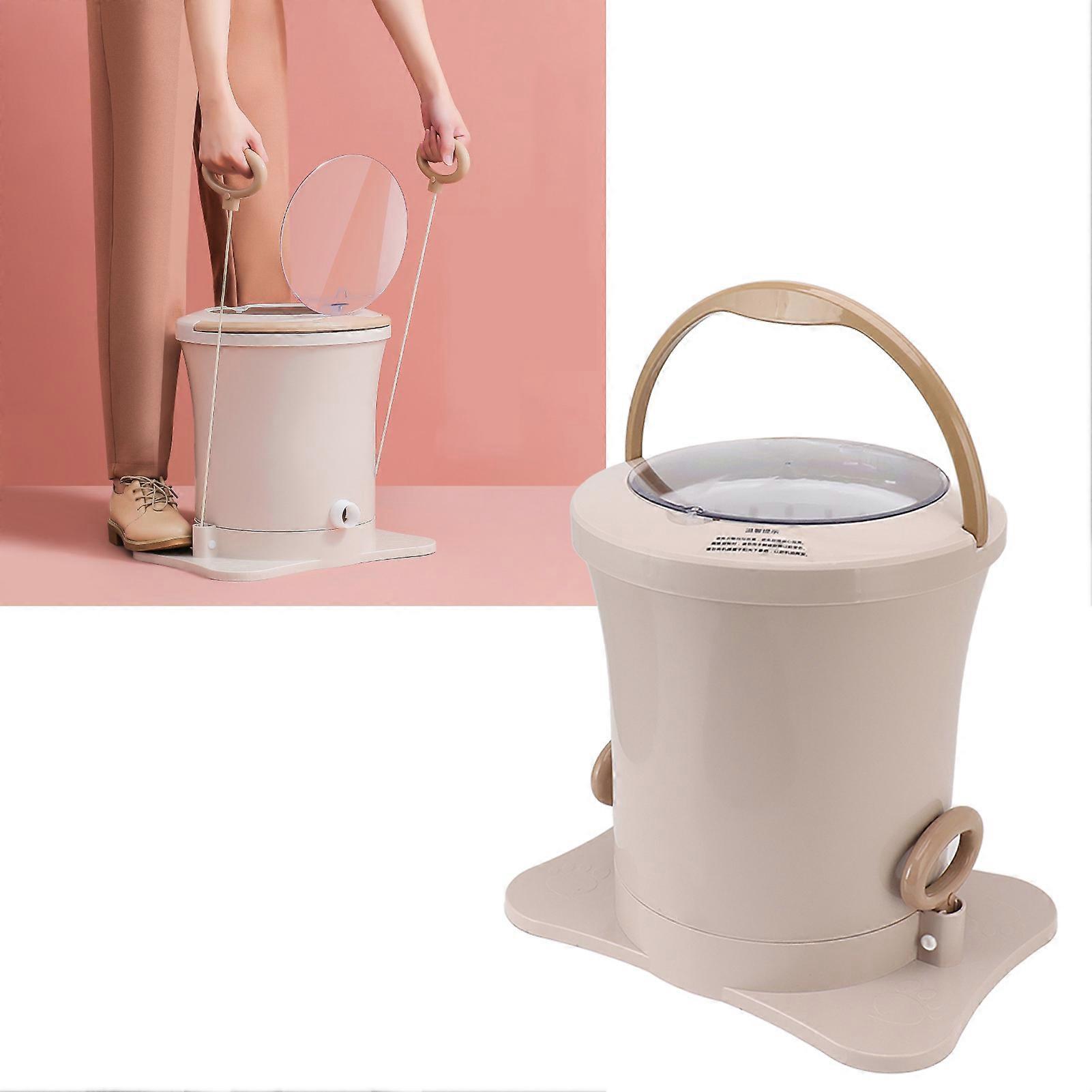 Manual Dewatering Machine Hand Pull Rope Electric Free 2500RPM Clothes Dehydrator for Dormitory Apricot 