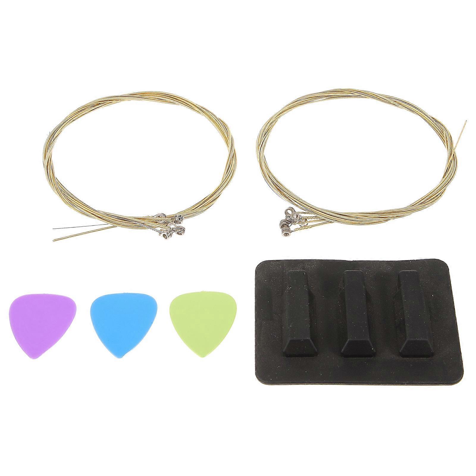 1 Set Complete Guitar Accessories Set with Durable Coated Strings, Picks, Mute, and Storage Bag for Acoustic Instruments Performance