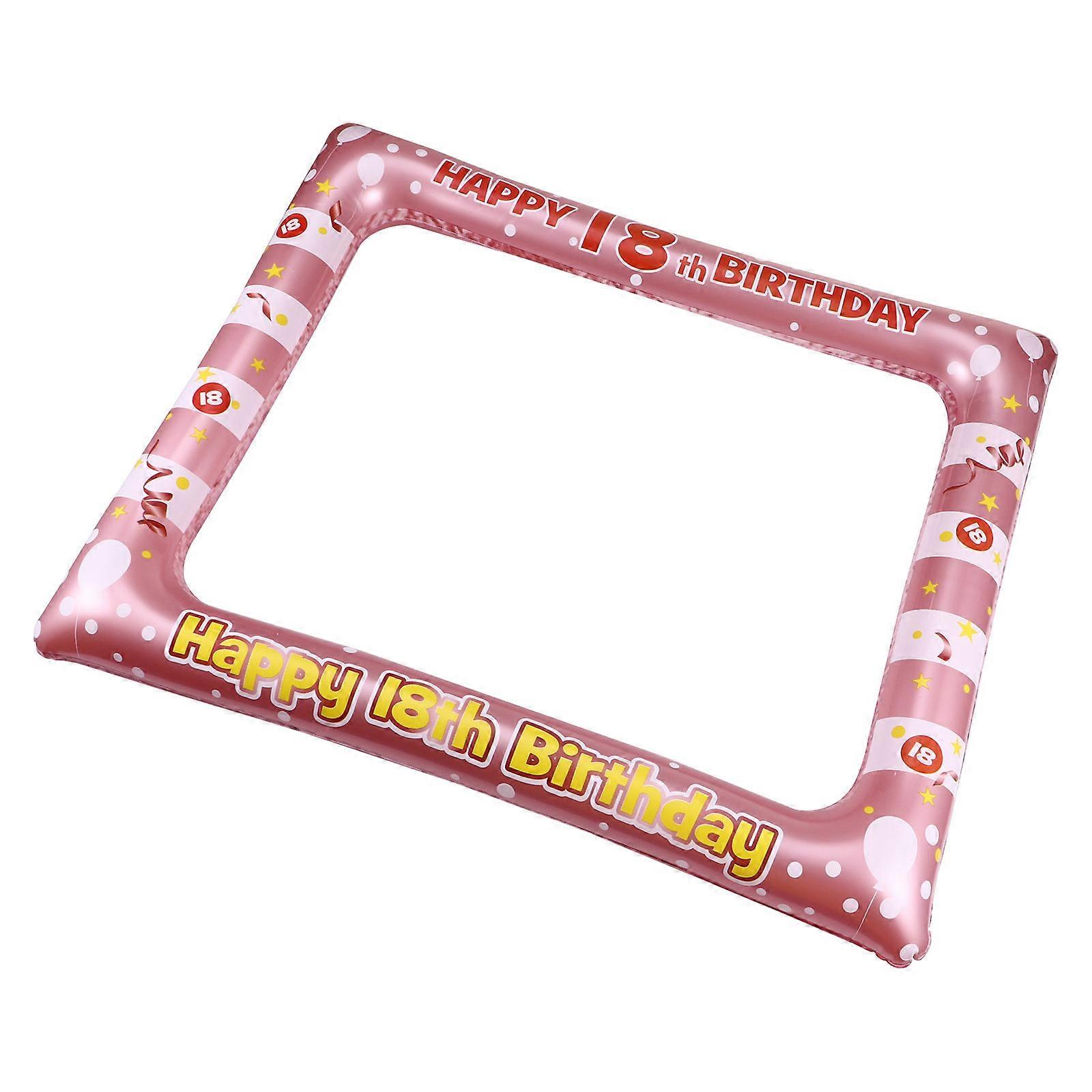 Inflatable Photo Frame Booth Birthday Party PVC Material Rectangle Shape 27.9x22.79x0.04 Inch 1 Pc