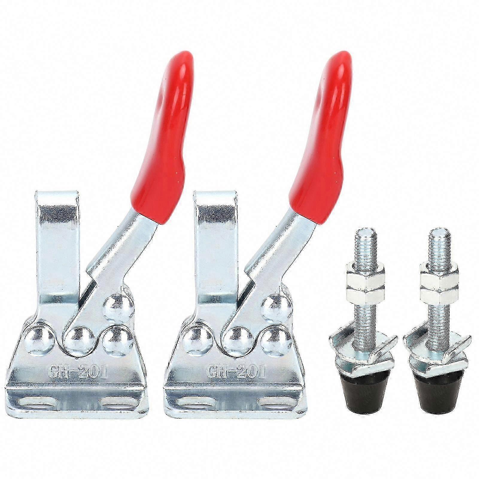 2 Set Quick Release Toggle Clamps for Woodworking - Horizontal Anti-Slip Hand Tool