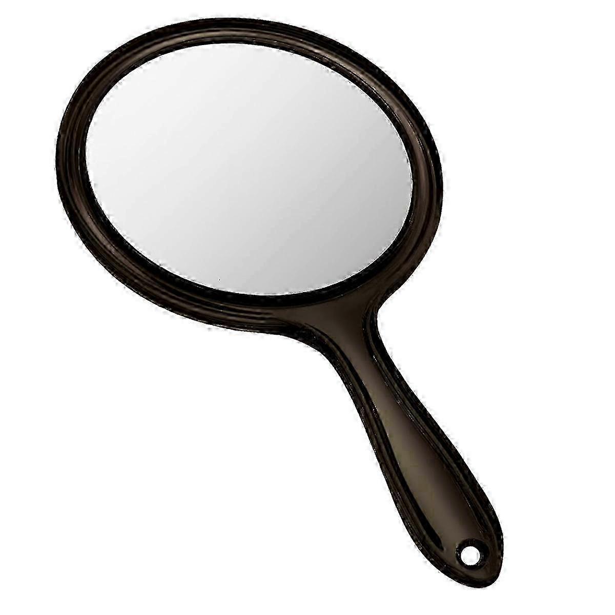 Clear Rounded Double-Sided Handheld Makeup Mirror with 1X/2X Magnification - Portable Mirror with Comfortable Handle for Beauty, Grooming &