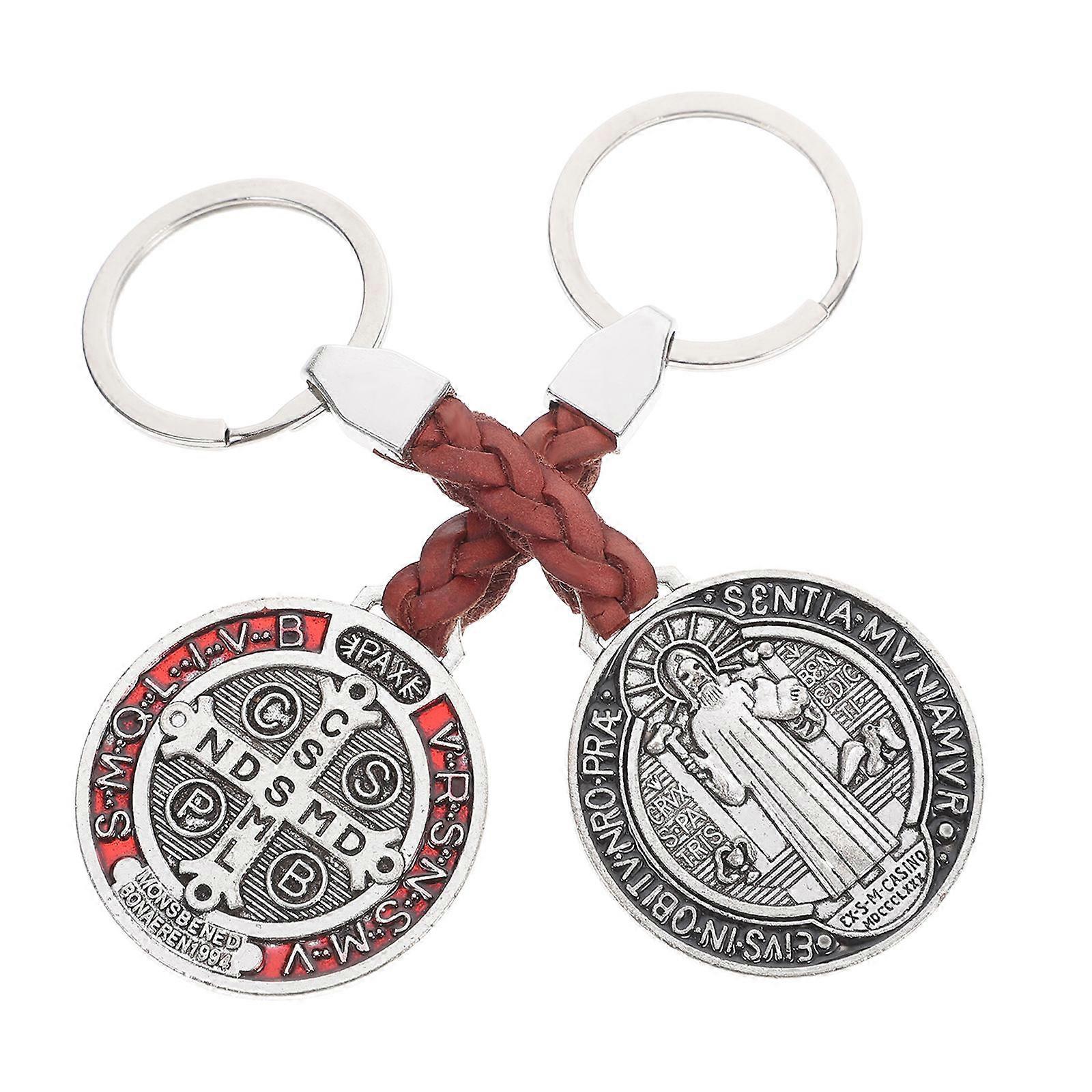 Metal Cross Keychain With Hanger Function For Keys And Cars Design Assorted Color 2Pcs