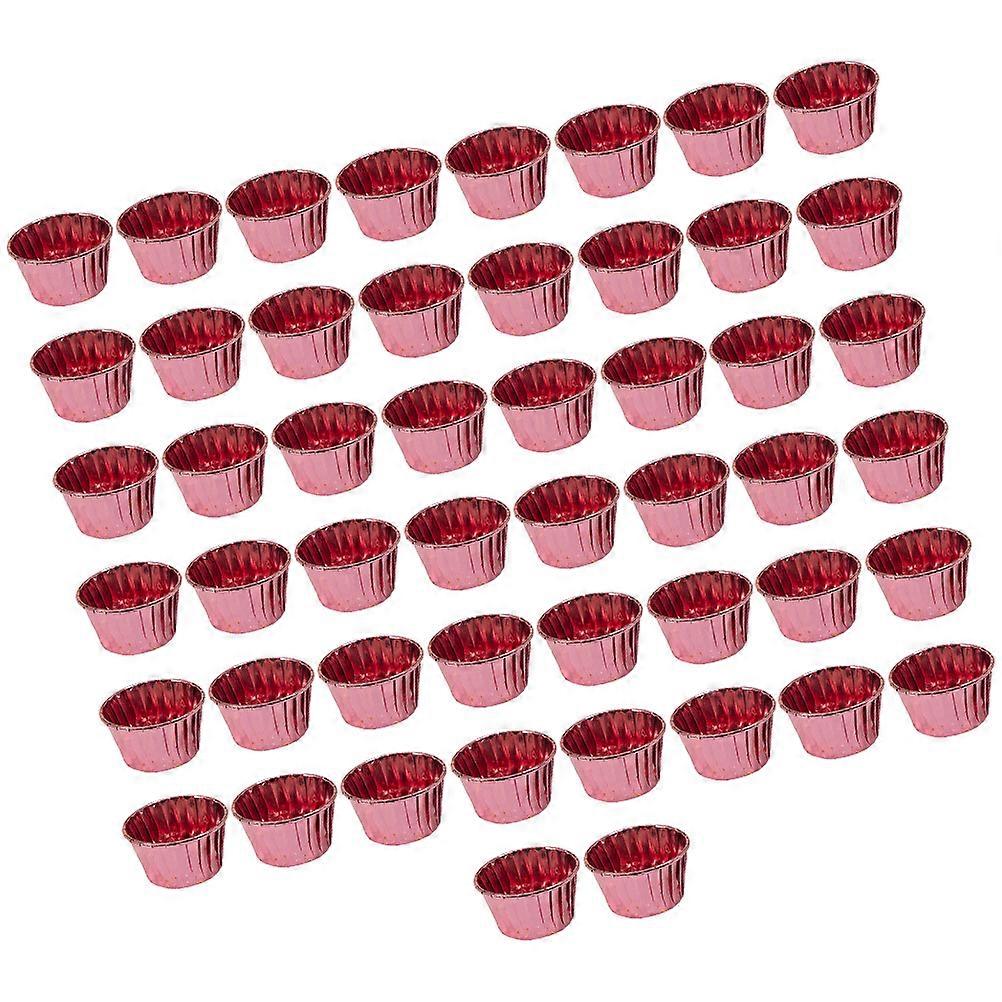 50pcs Foil Cupcake Liners, Greaseproof Baking Cups for Muffins, Oil Resistant Cake Wrappers for Weddings, Birthdays, Parties