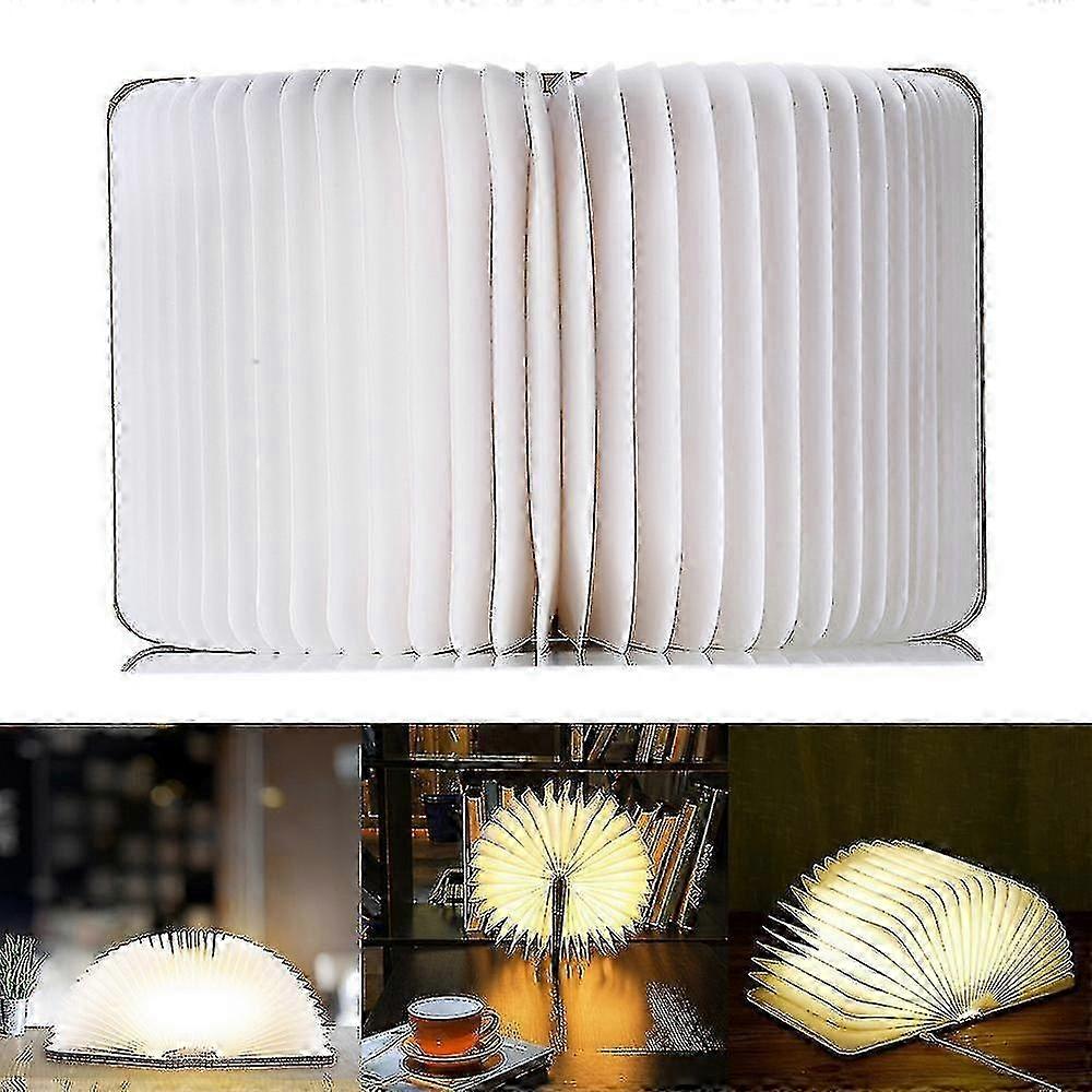 ZENGO Portable Usb Rechargeable Led Light Magnetic Foldable Wooden Book Lamp