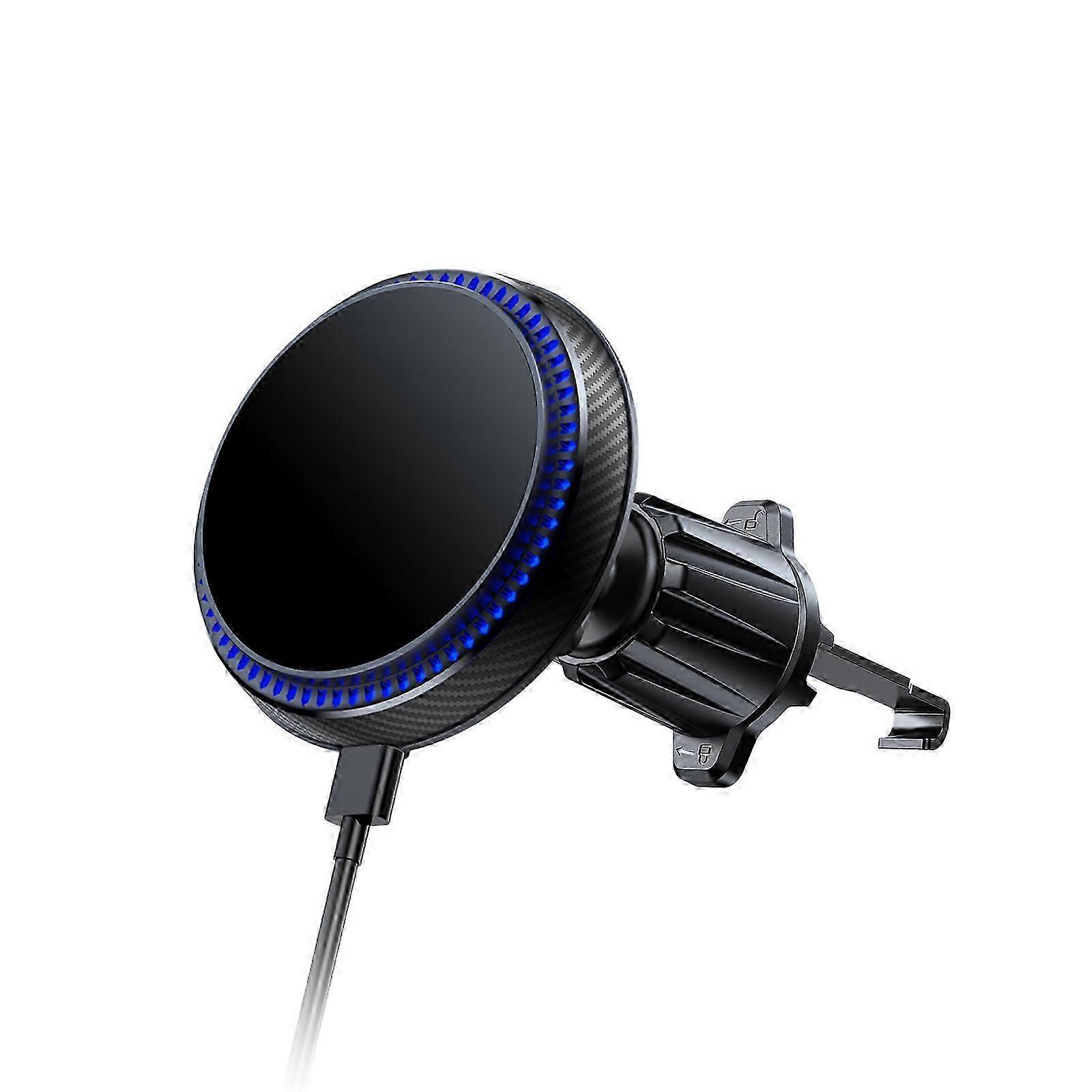 車の電話マウント、MagSafeカーマウント用の冷却ファンを内蔵したワイヤレスカーチャージャー、安定した磁気電話ホルダー