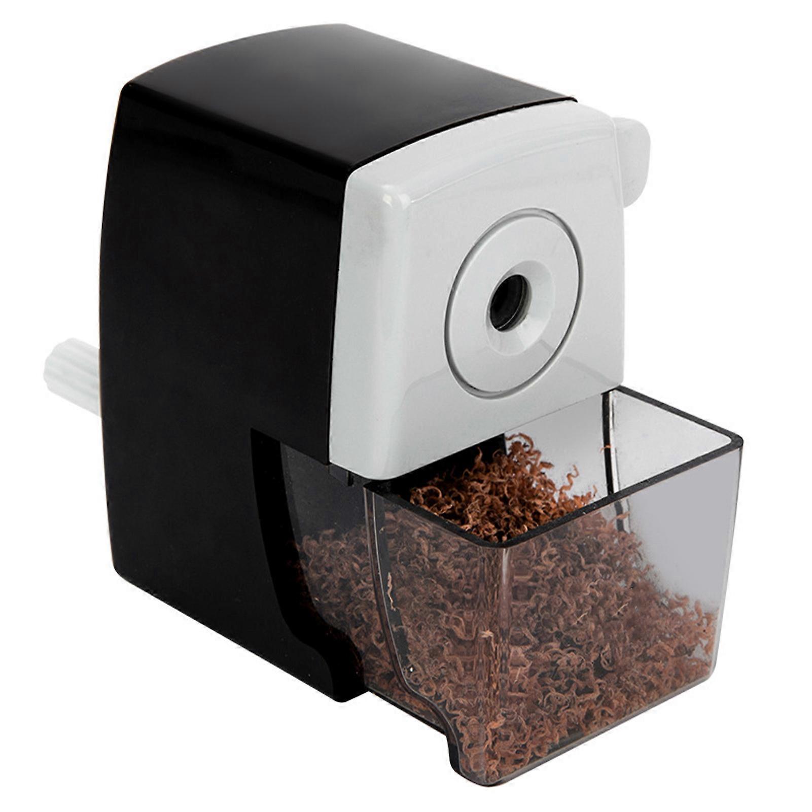 Pencil Sharpener Cute Shape Manual Handcrank Portable Compact Handheld Sharpener Stationery for Student Black