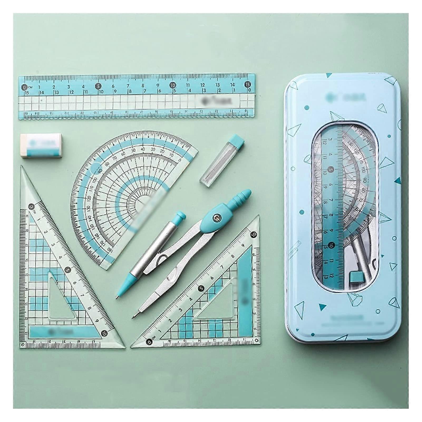 MathGeometry Set Compass, Math Set, Protractor, Compass, Ruler, Triangle Tool, Multifunctional for Students, School
