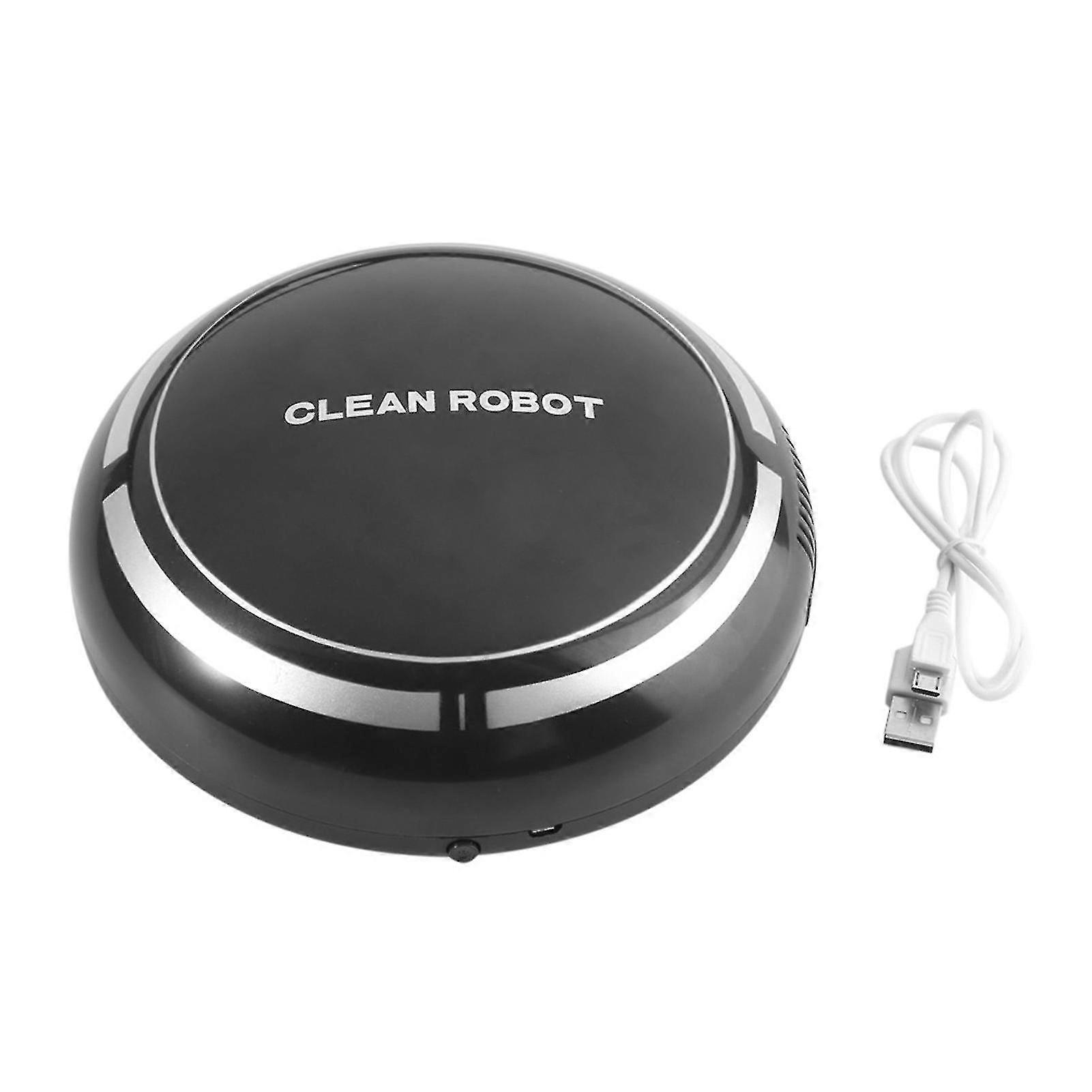 2025 USB Rechargeable Smart Automatic Robotic Household Floor Cleaner Dust Sweeping Machine Black
