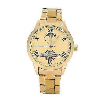 Fashion Automatic Men Round Dial Hollow Wristwatch Mechanical Casual Watch