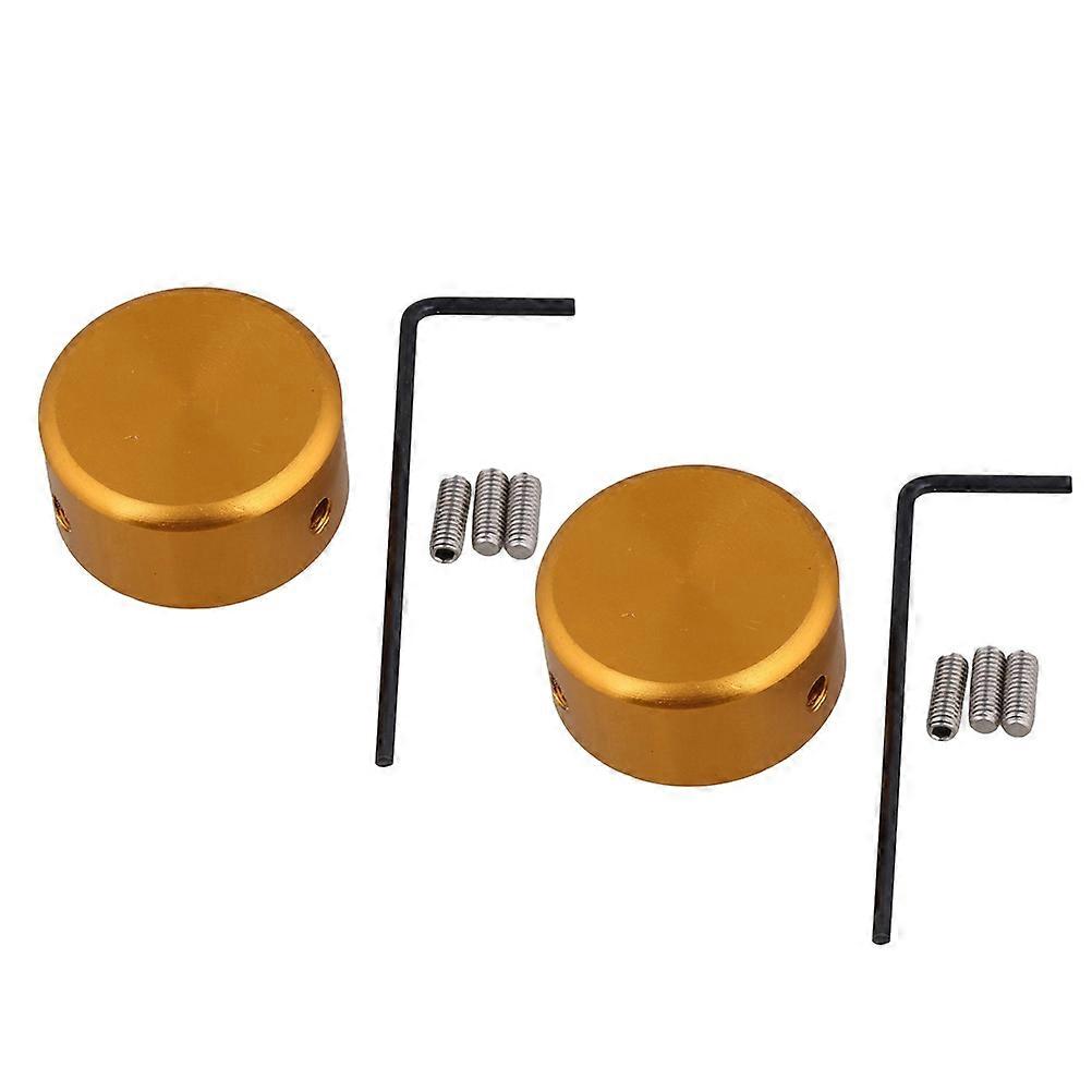 Guitar Effect Pedal Footswitch Protectors with Aluminium Alloy Golden 2 Sets Cap